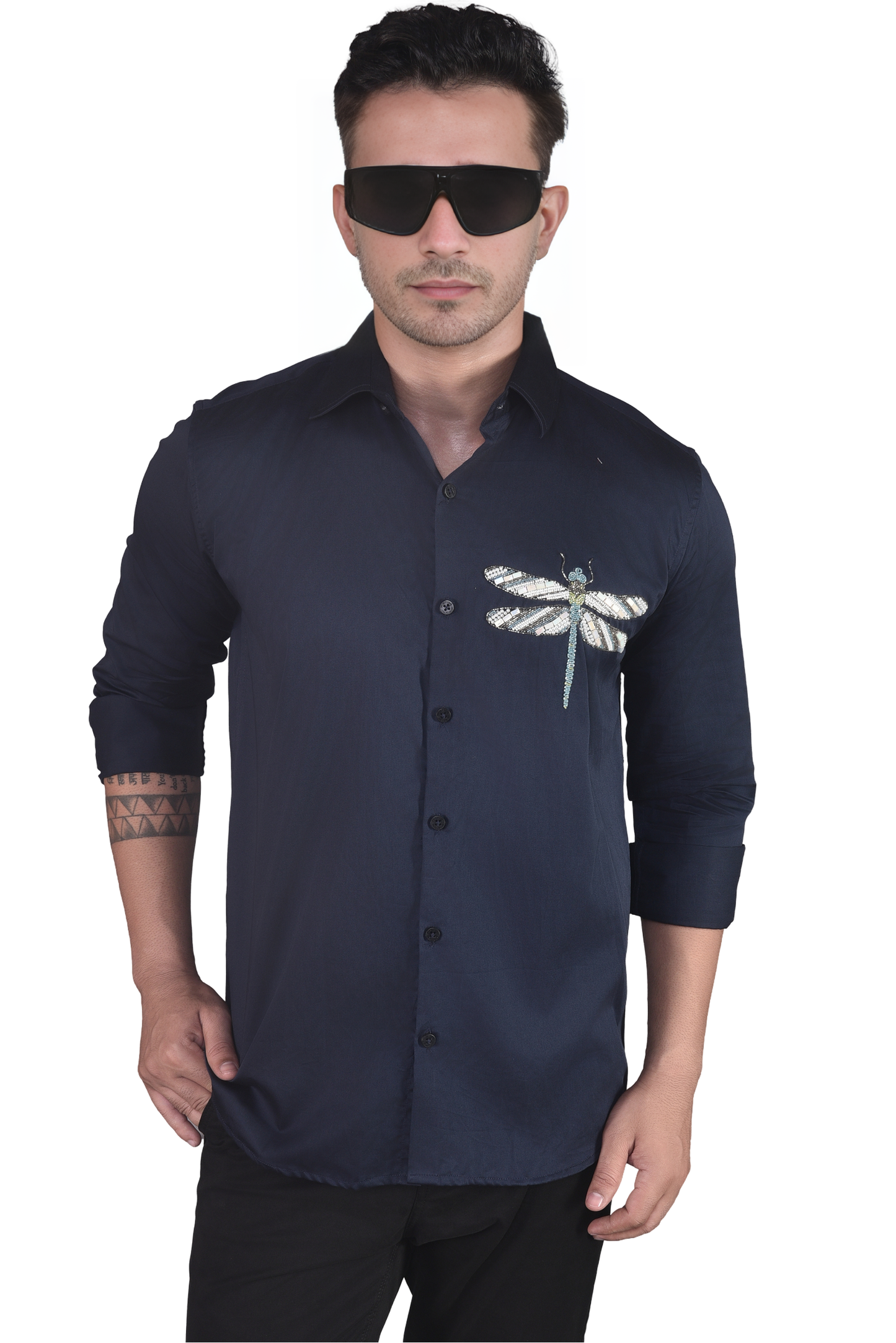 DRAGONFLY BEAUTIFULLY EMBROIDERED ON A SHIRT