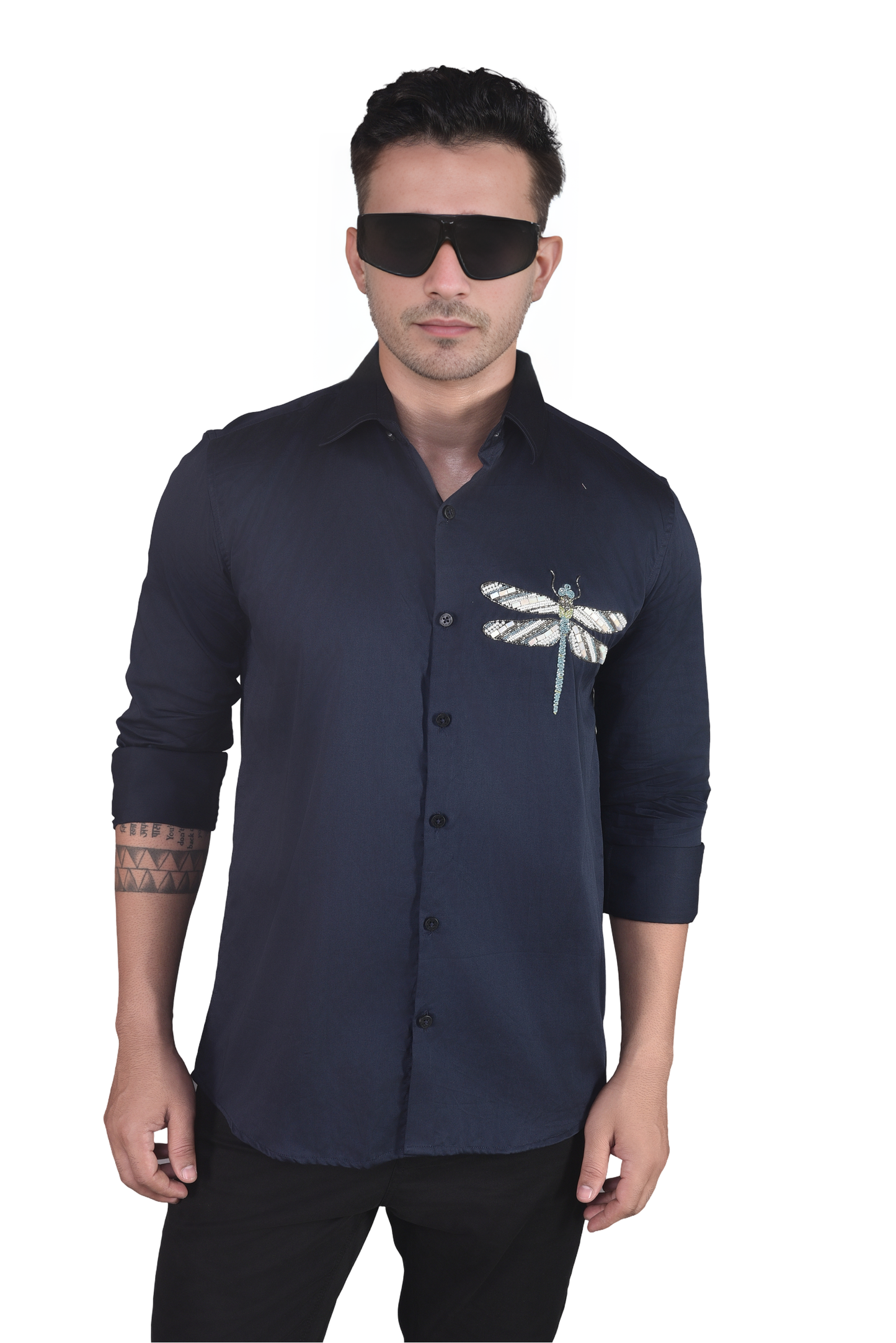 DRAGONFLY BEAUTIFULLY EMBROIDERED ON A SHIRT