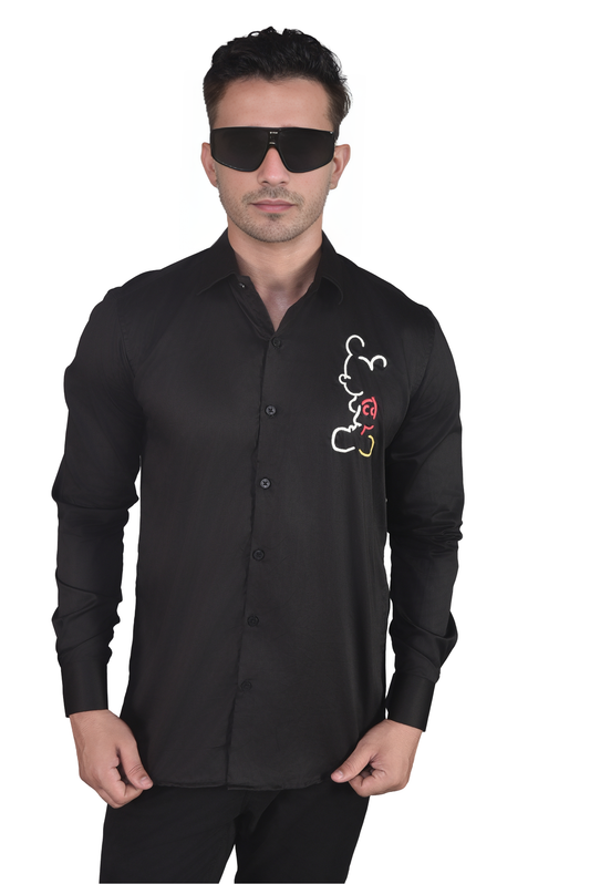 MICKEY MOUSE EMBROIDERY ON A SHIRT