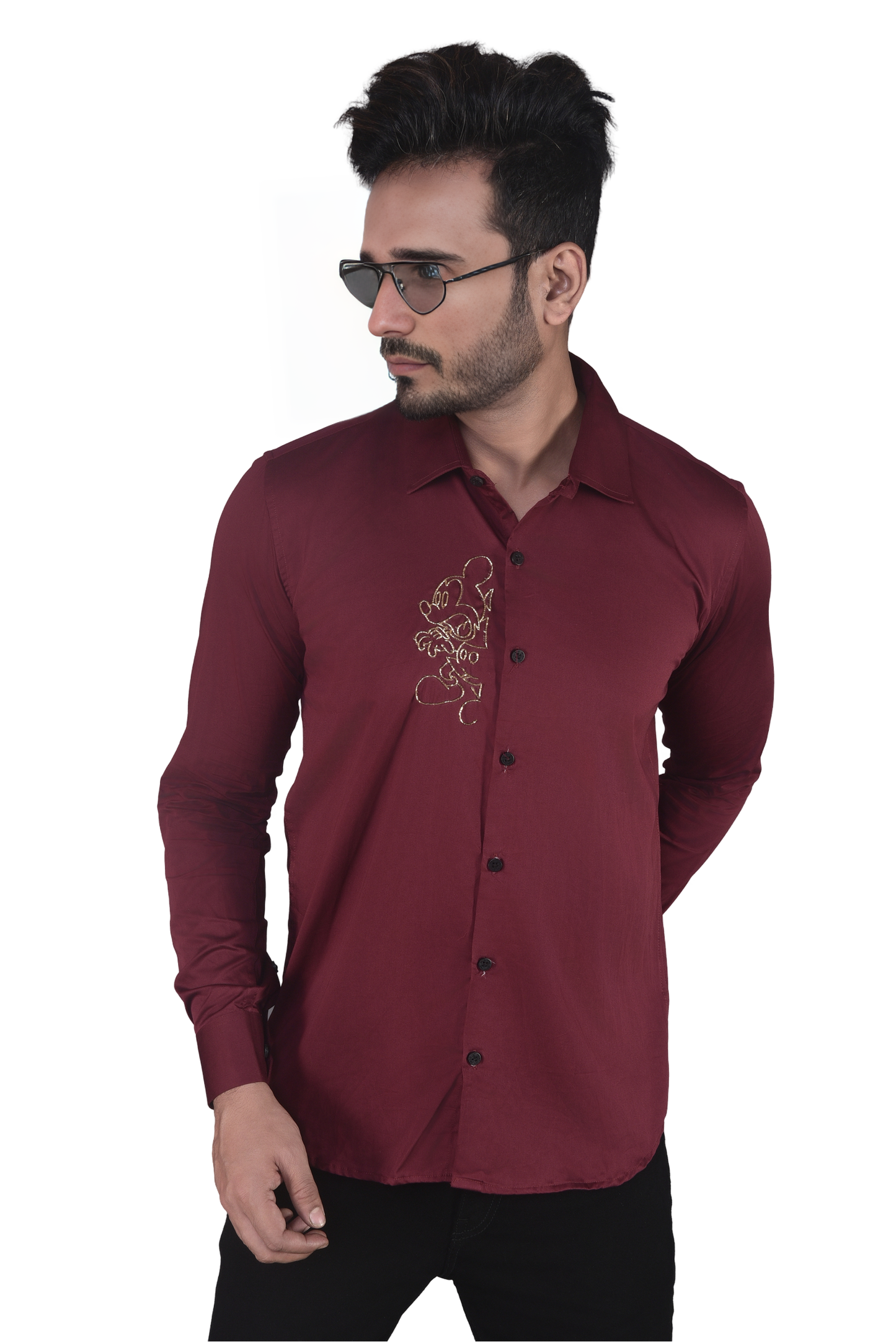 MICKEY MOUSE EMBROIDERED IN MAROON