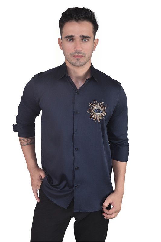 BIG BOSS EYE EMBROIDERED ON A SHIRT