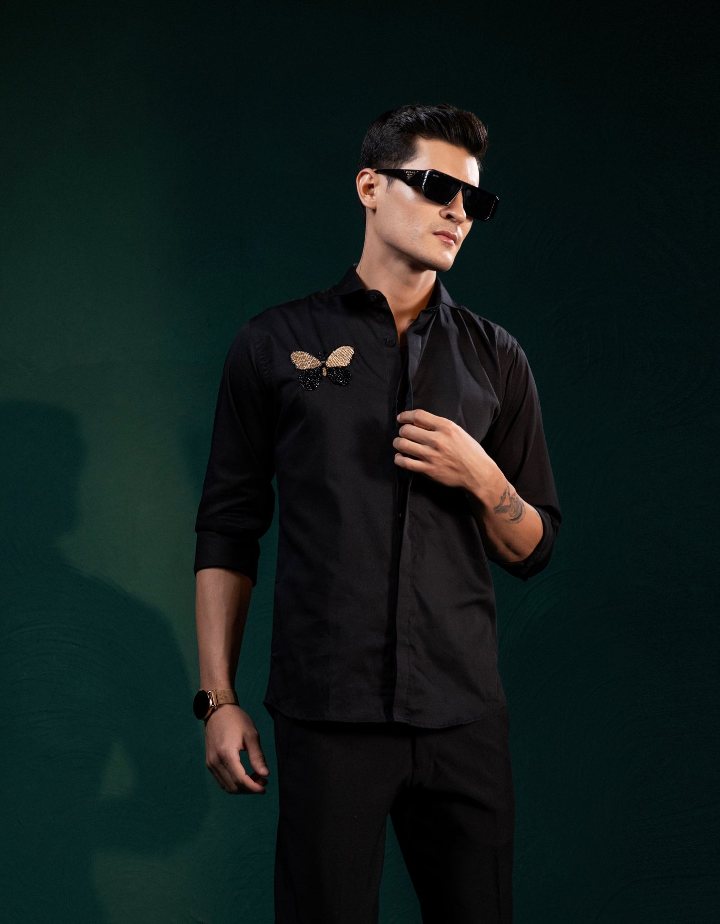 "BUTTERFLY HANDMADE EMBROIDERY SHIRT"
