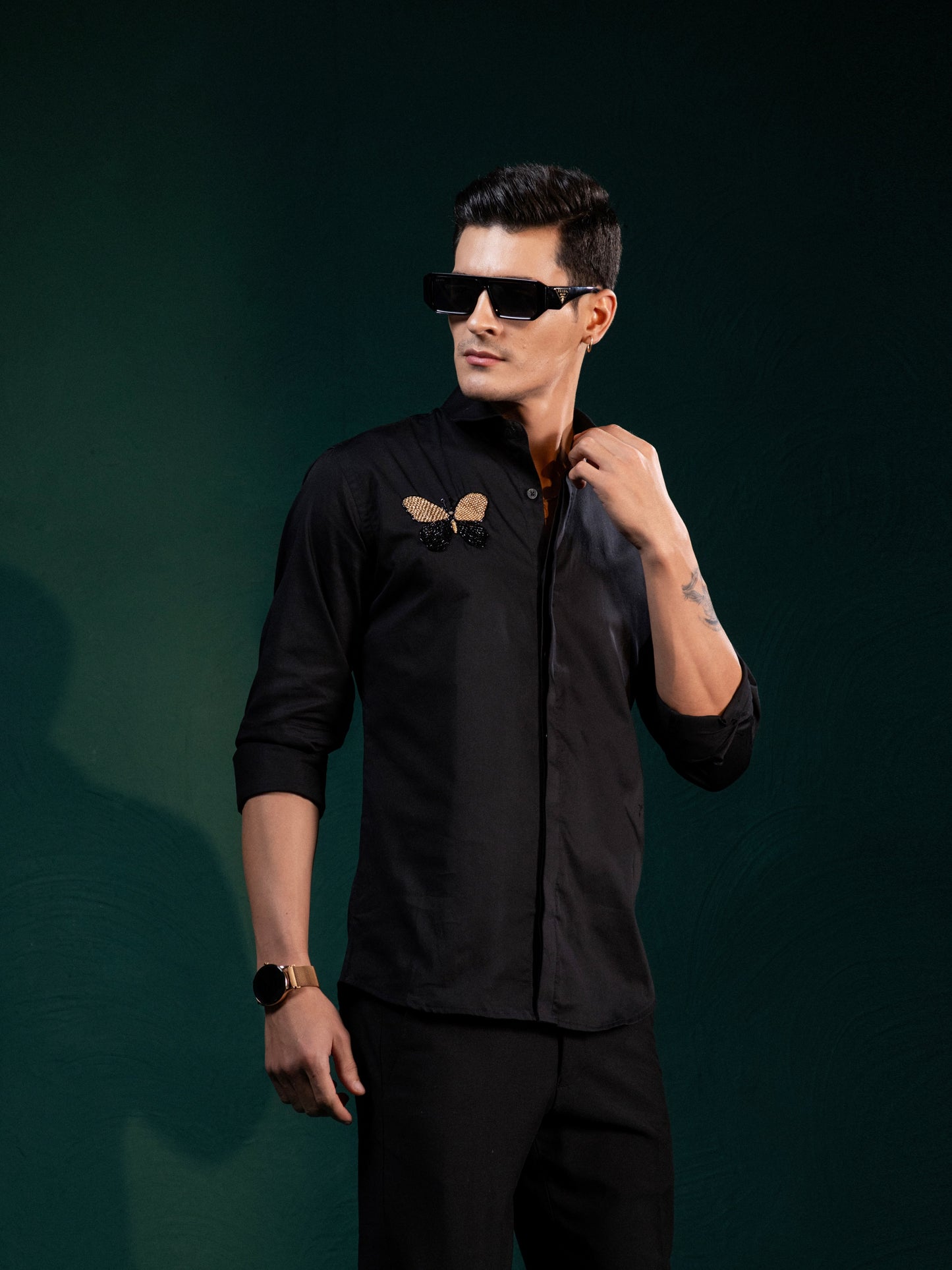 "BUTTERFLY HANDMADE EMBROIDERY SHIRT"