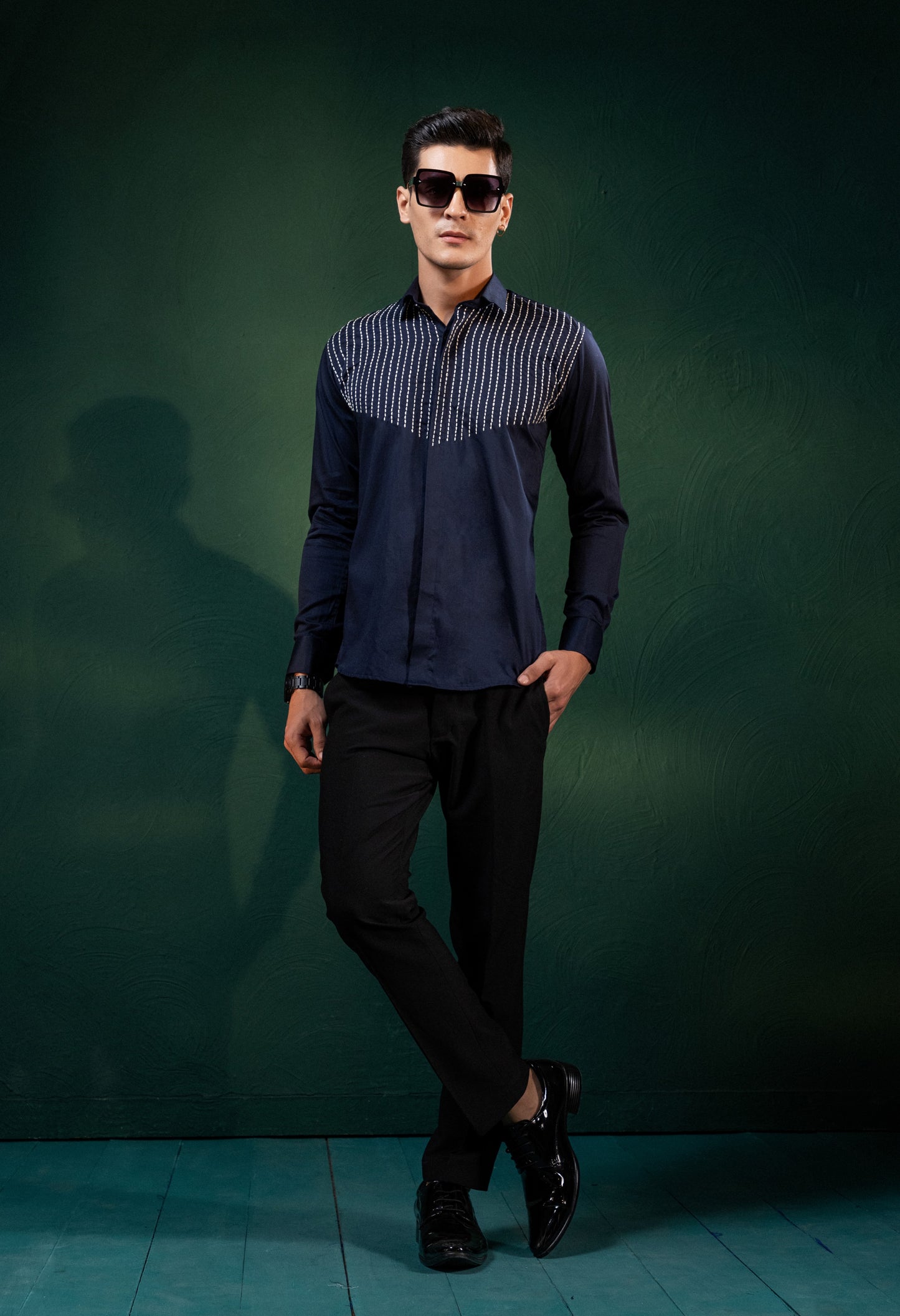 "LINES OF THREAD" EMBROIDERED ON A SHIRT