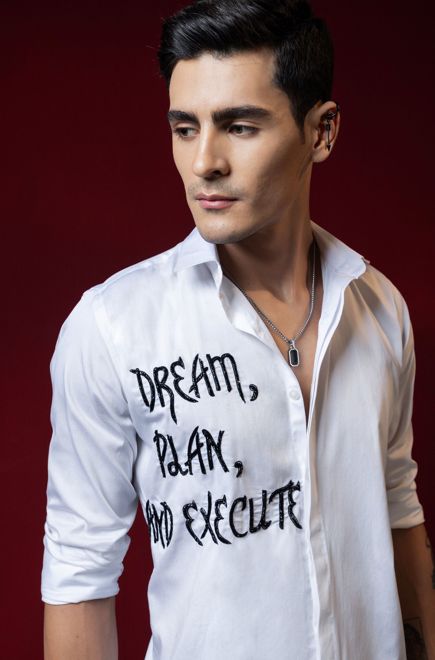 "DREAM PLAN AND EXECUTE" hand embroidered beautifully