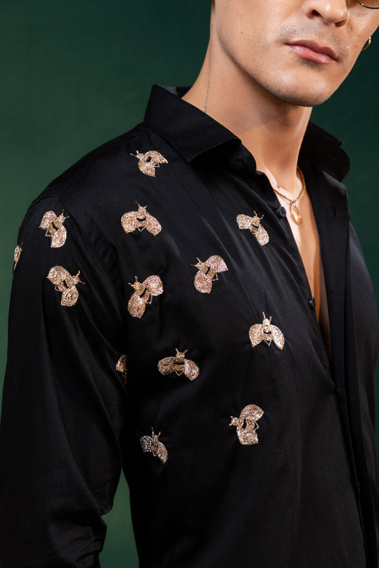 "BEES" EMBROIDERED ON SHIRT