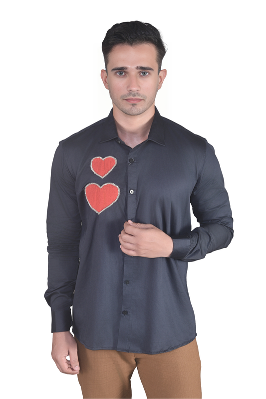 HEARTS EMBROIDERED ON A SHIRT