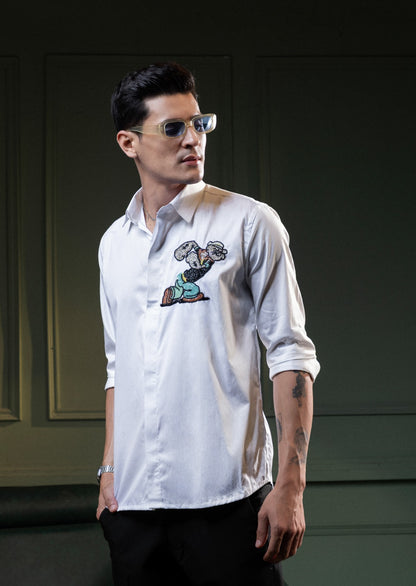 HAND MADE EMBROIDERY POPEYE DESIGNED SHIRT
