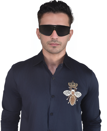 HAND MADE EMBROIDERY CROWN BEE DEISGN