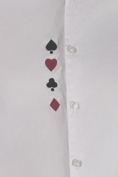 HAND MADE EMBROIDERY PLAYING CARDS IN WHITE