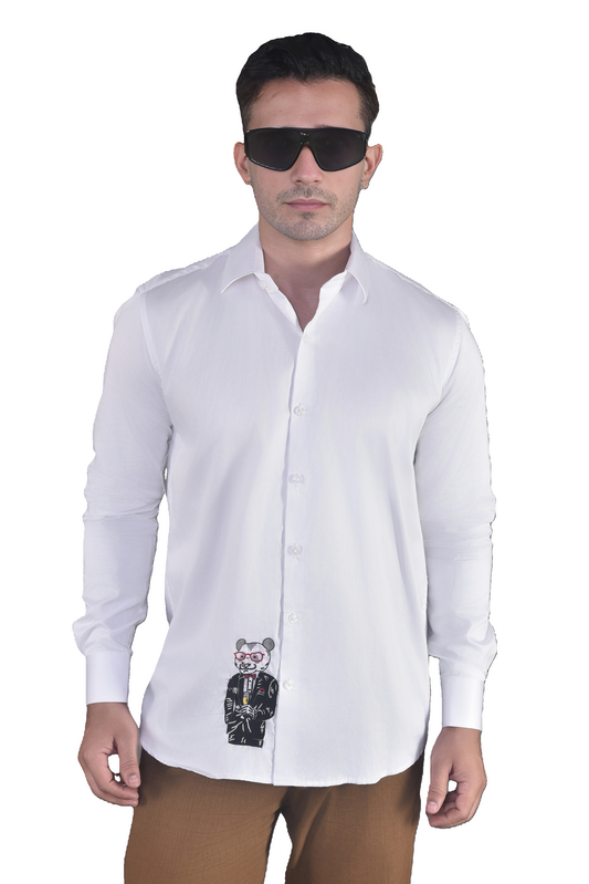 WHITE SHIRT WITH A MAN IN FORMAL