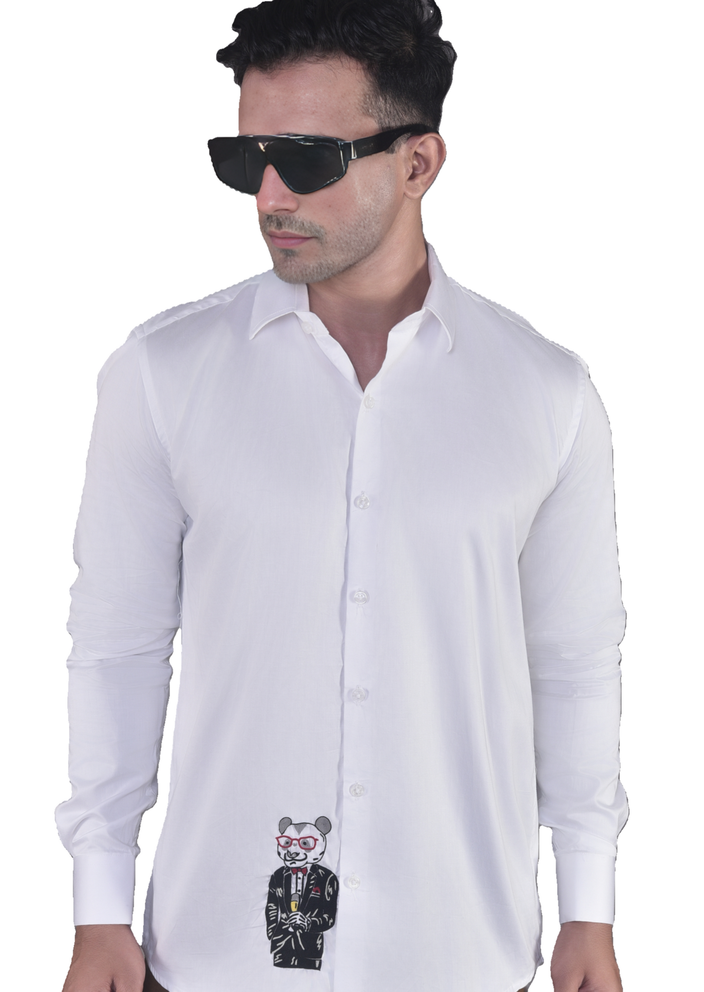 WHITE SHIRT WITH A MAN IN FORMAL
