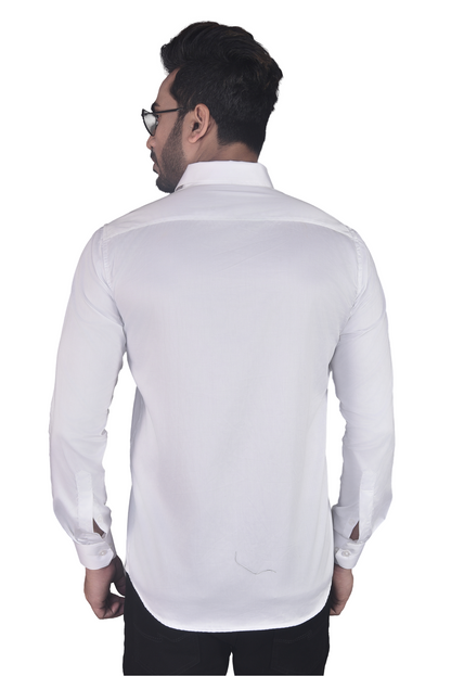 'EVOLVE OR REPEAT' HAND EMBROIDERED ON A WHITE SHIRT