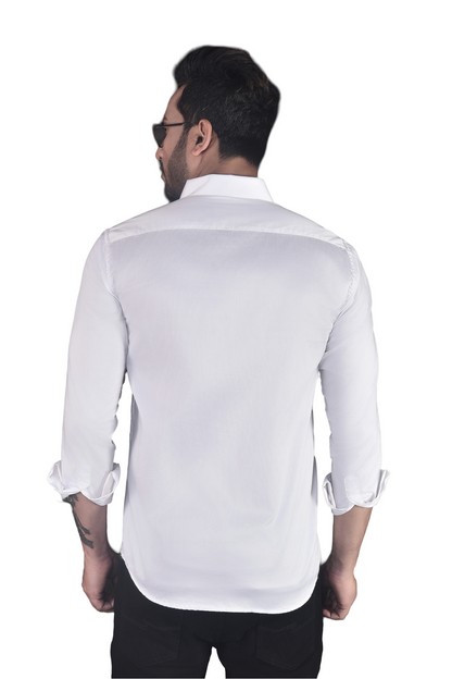 BEAUTIFUL FLOWER EMBROIDERY ON A WHITE SHIRT