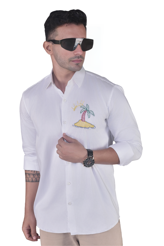 BEACH EMBROIDERY SHIRT