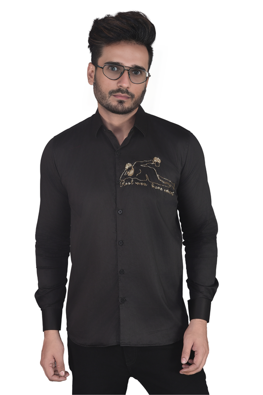 'REAL MEN HAVE CURVES' HAND CRAFTED ON A SHIRT