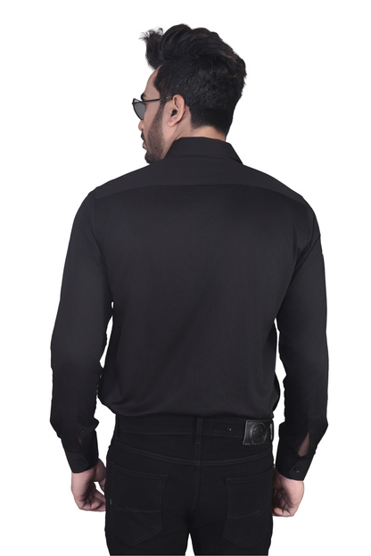 REINDEER EMBROIDERED ON A BLACK SHIRT