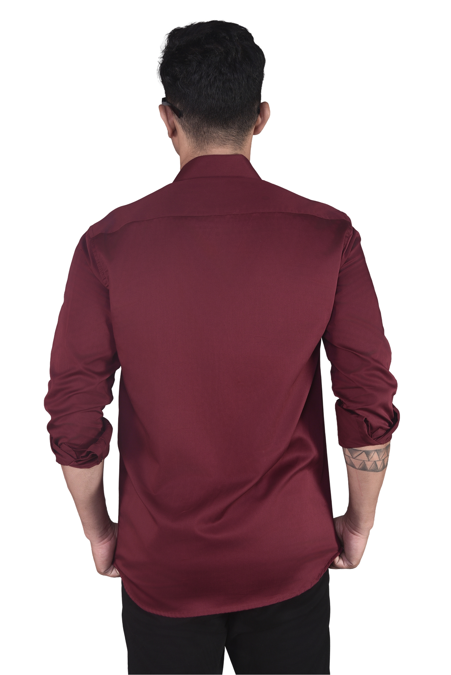FLYING BIRD EMBROIDERED ON A MAROON SHIRT