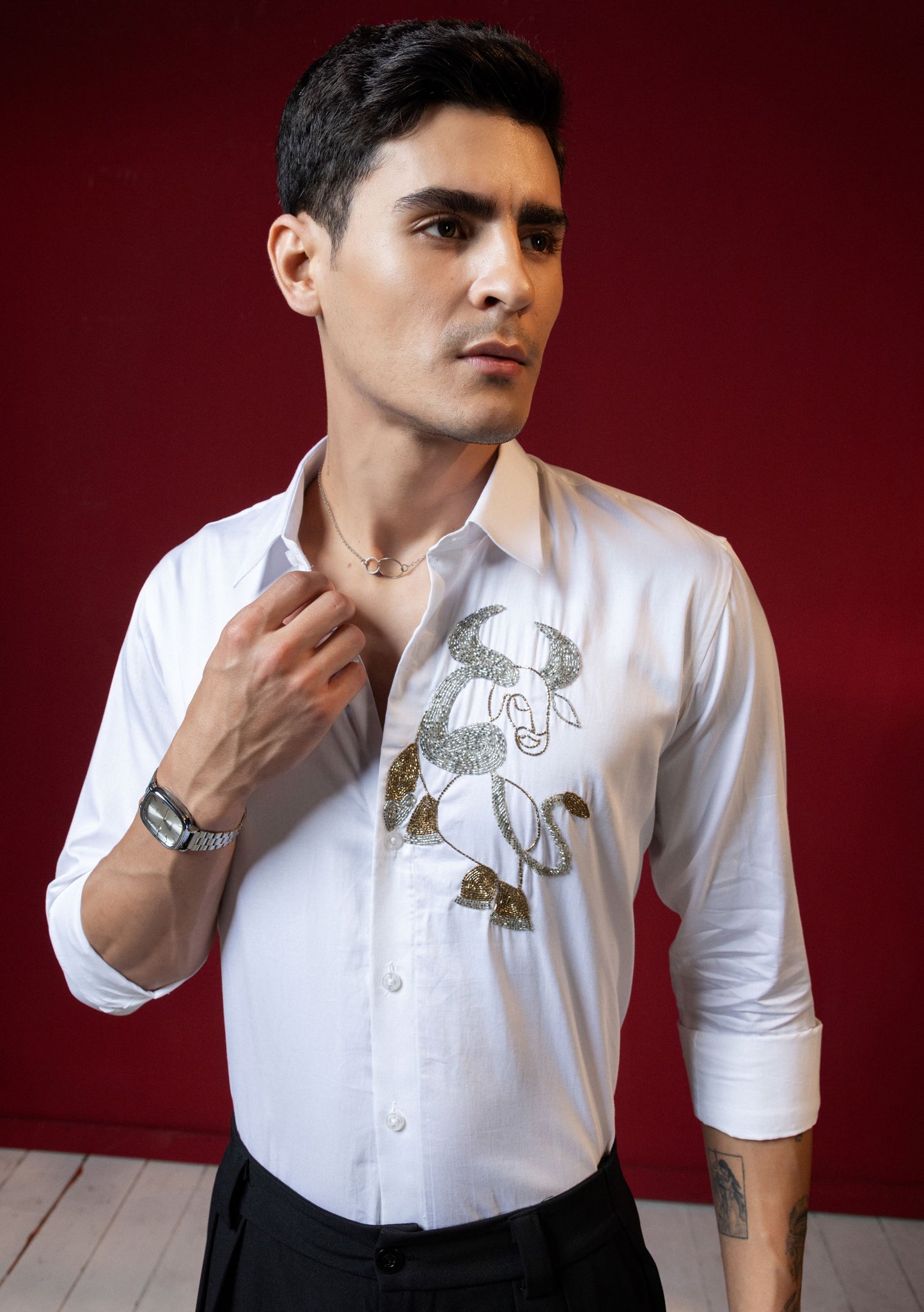 BIG BULL EMBROIDERED ON A SHIRT