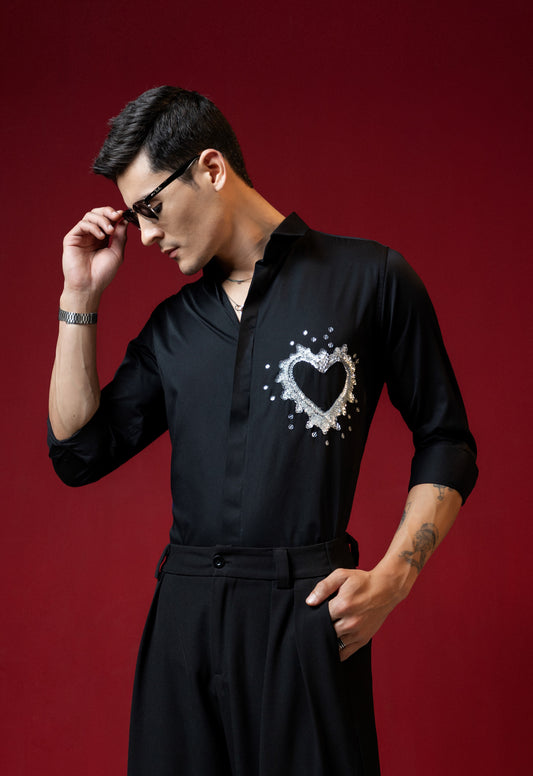 SEQUINNED HEART EMBROIDERY FOR PARTIES
