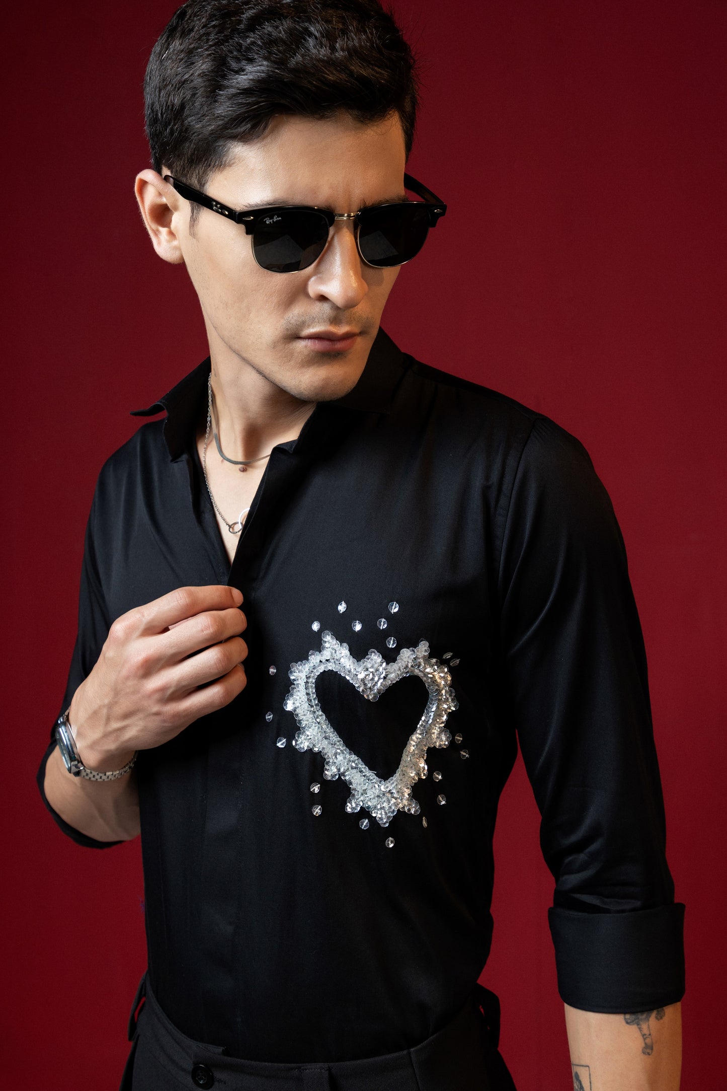 SEQUINNED HEART EMBROIDERY FOR PARTIES