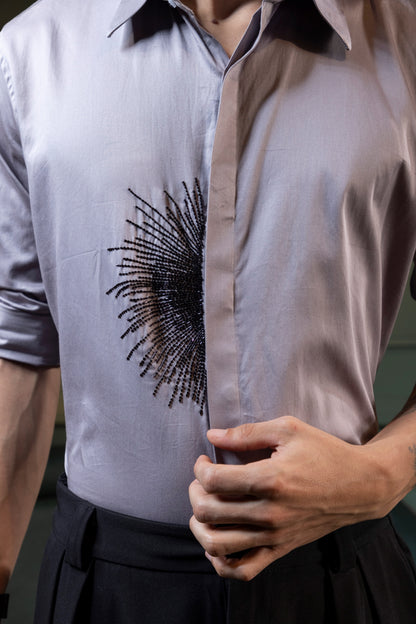 HAND MADE EMBROIDERY BLACK LINED PARTY WEAR