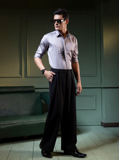 HAND MADE EMBROIDERY BLACK LINED PARTY WEAR