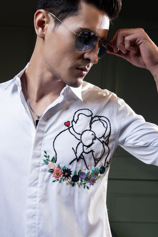 "FAMILY" EMROIDERED ON A SHIRT