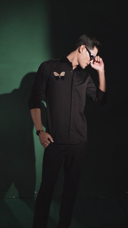 "BUTTERFLY HANDMADE EMBROIDERY SHIRT"