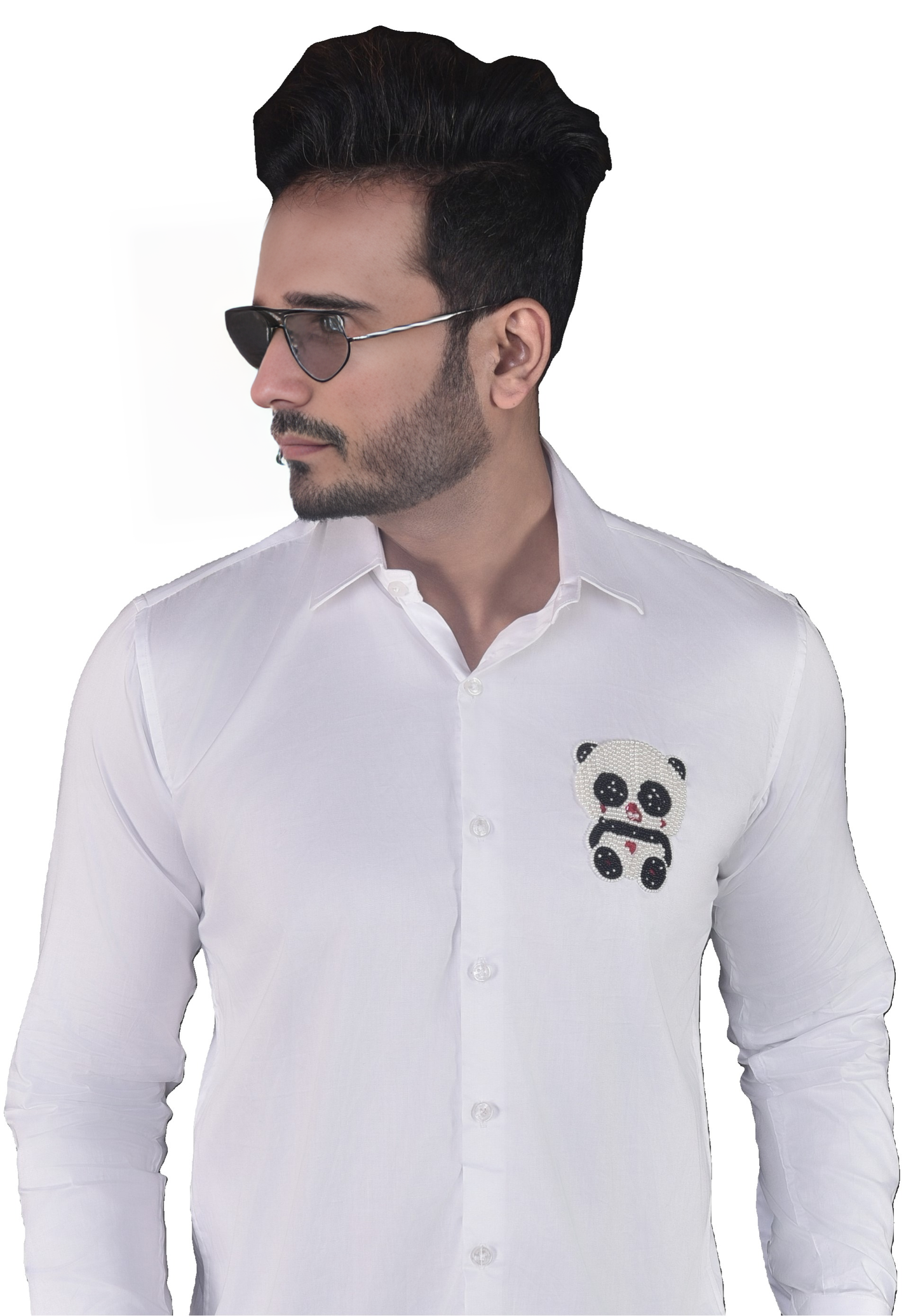 PANDA HAND EMBROIDERED ON A SHIRT