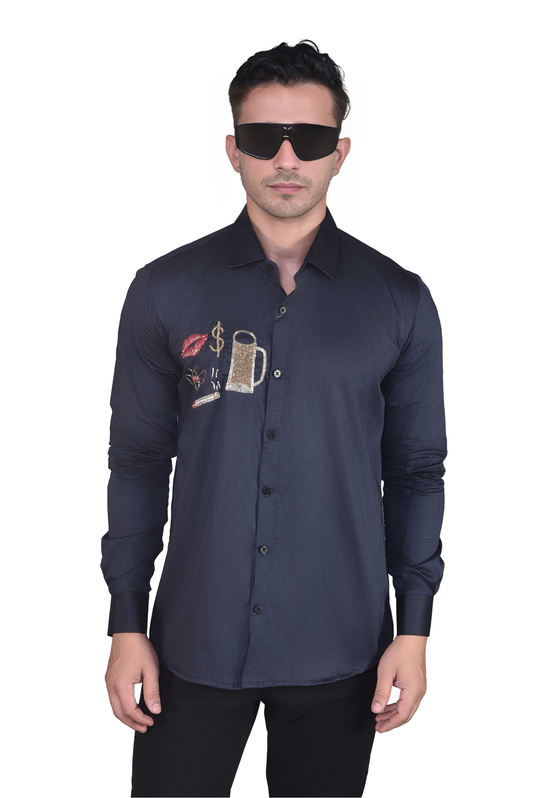 SHIRT PERFECTLY EMBROIDERED FOR A PARTY